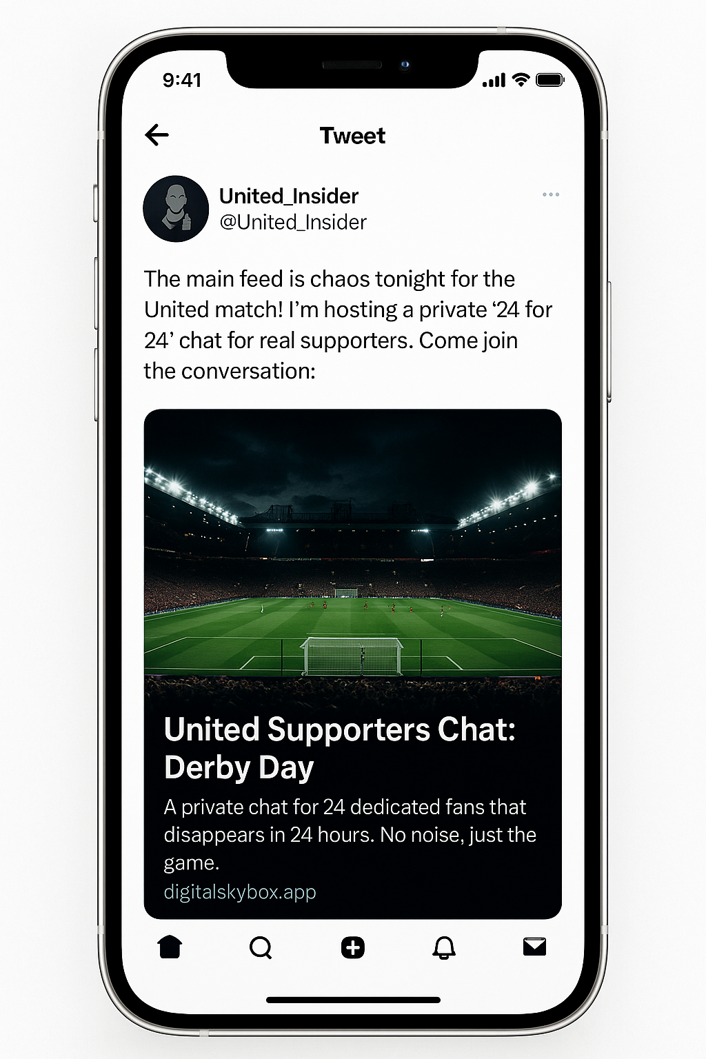 Twitter post showing 24 for 24 chat invitation
