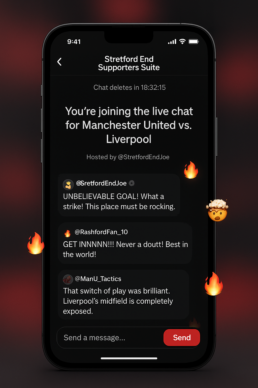 Active chat room interface showing real-time conversation